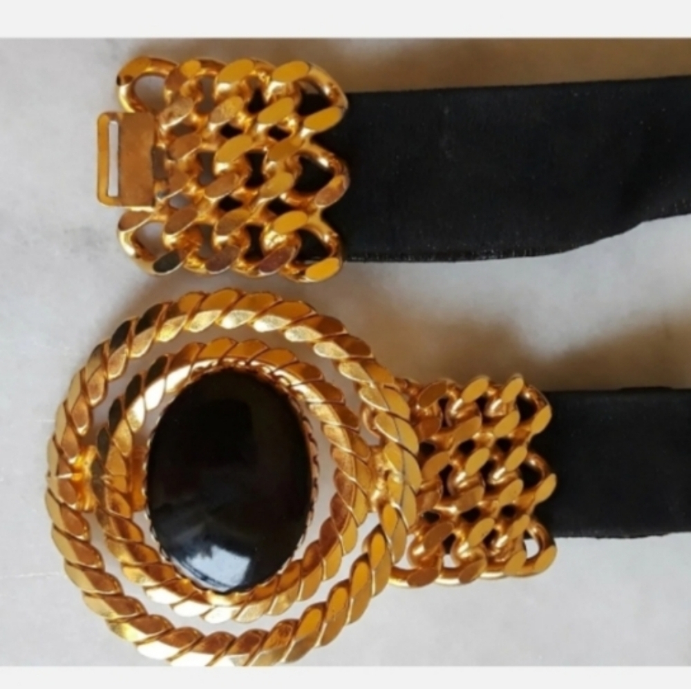 Christian Dior  Saks Fifth Avenue vintage black leather belt size S